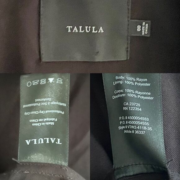 ARITZIA Talula Kent Lightweight Open Front Long Sleeve Blazer Jacket Black 00 - Picture 6 of 6